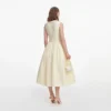 Yellow Taffeta Collared Midi Dress Yellow Taffeta Collared Midi Dress