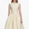 Yellow Taffeta Collared Midi Dress Yellow Taffeta Collared Midi Dress