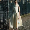 Yellow Taffeta Collared Midi Dress Yellow Taffeta Collared Midi Dress