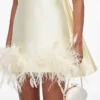 Yellow Taffeta Feather Trim Mini Dress Yellow Taffeta Feather Trim Mini Dress