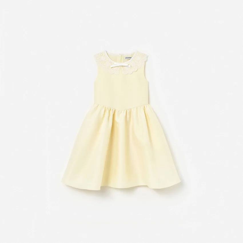 Yellow Taffeta Lace Dress Yellow Taffeta Lace Dress