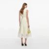 Yellow Taffeta Lace Midi Dress Yellow Taffeta Lace Midi Dress