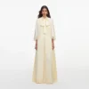 Yellow Tie Neck Cape Maxi Dress Yellow Tie Neck Cape Maxi Dress