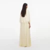 Yellow Tie Neck Cape Maxi Dress Yellow Tie Neck Cape Maxi Dress