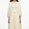 Yellow Tie Neck Cape Maxi Dress Yellow Tie Neck Cape Maxi Dress