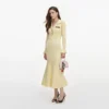 Yellow Viscose Knit Tie Midi Dress Yellow Viscose Knit Tie Midi Dress
