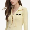 Yellow Viscose Knit Tie Midi Dress Yellow Viscose Knit Tie Midi Dress