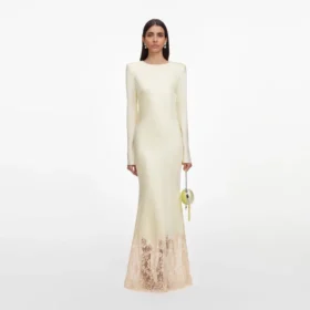 Yellow Viscose Lace Maxi Dress Yellow Viscose Lace Maxi Dress